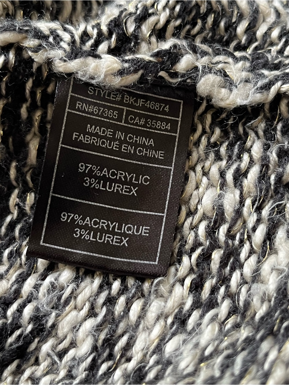 Jack by BB Dakota Black & White Marled Crewneck Sweater - Picture 5 of 6
